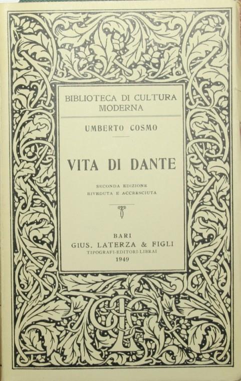 Vita di Dante - Umberto Cosmo - copertina