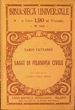 Saggi di filosofia civile - Carlo Cattaneo - copertina