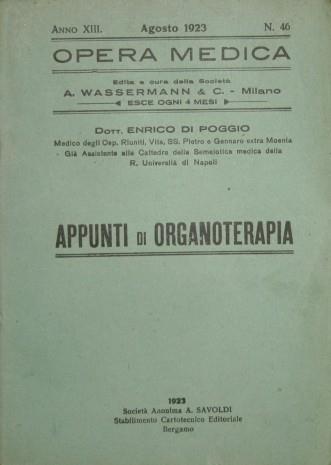 Appunti di organoterapia - Enrico Di Poggio - copertina