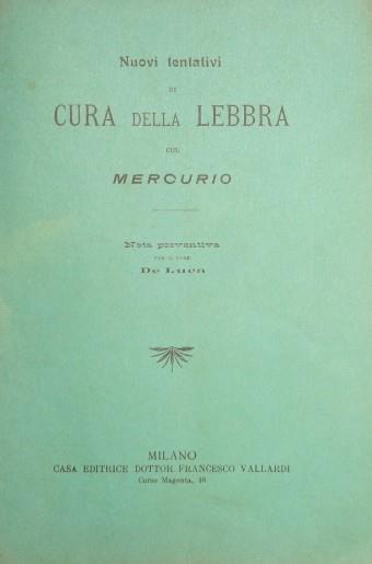 Nuovi tentativi di cura della lebbra col mercurio - copertina