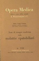 Note di terapia moderna delle malattie epatobiliari