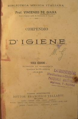 Compendio d'Igiene - Vincenzo De Giaxa - copertina