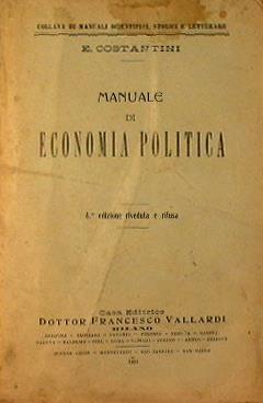 Manuale di economia politica - E. Costantini - copertina