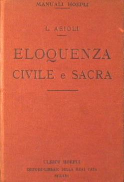 Manuale di Eloquenza civile e sacra - Luigi Asioli - copertina