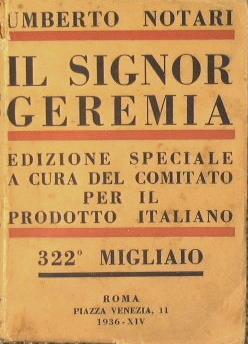 Il Signor Geremia - Umberto Notari - copertina