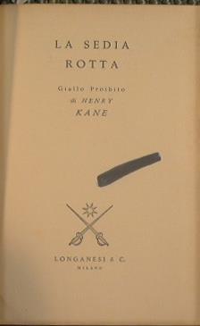 La sedia rotta - Henry Kane - copertina