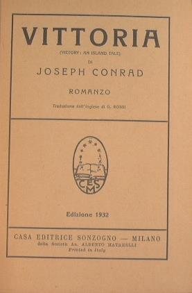Vittoria - Joseph Conrad - copertina