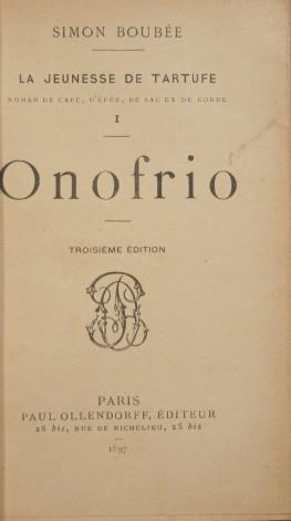 Onofrio - Simon Boubée - copertina