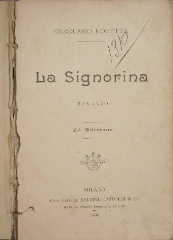 La Signorina - Gerolamo Rovetta - copertina