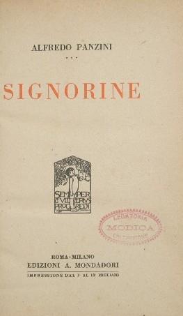 Signorine - Alfredo Panzini - copertina