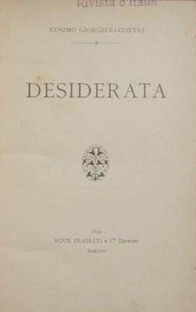 Desiderata - Cosimo Giorgieri Contri - copertina