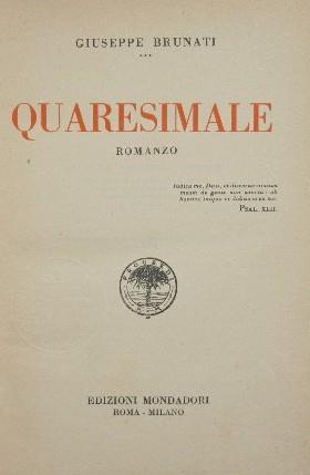 Quaresimale. Romanzo - Giuseppe Brunati - copertina