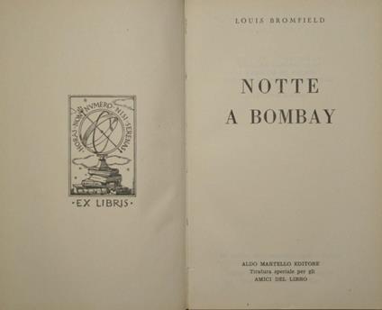 Notte a Bombay - Louis Bromfield - copertina