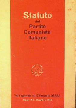 Statuto del partito Comunista italiano - copertina