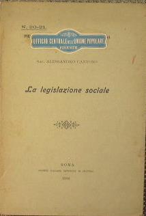 La legislazione sociale - Alessandro Cantono - copertina