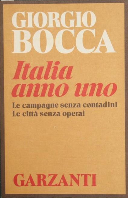 Italia anno uno - Giorgio Bocca - copertina