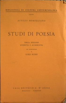 Studi di poesia - Attilio Momigliano - copertina