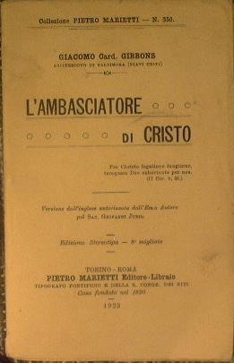 L' ambasciatore di Cristo - Giacomo Ginnons - copertina