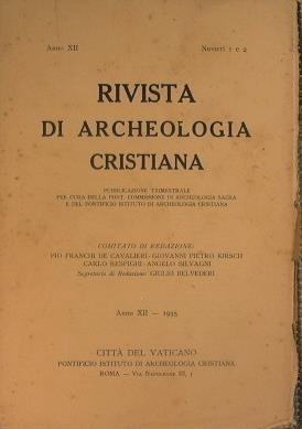 Rivista di Archeologia Cristiana. Pubblicazione Trimestrale per cura della Pont.Commissione di Archeologia Sacra - copertina