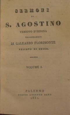 Sermoni di S. Agostino ( Vescovo d' Ippona ). Volume primo - copertina