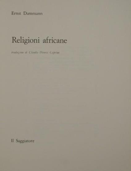 Religioni africane - Ernst Dammann - copertina