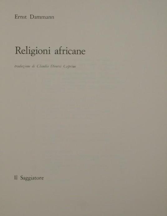 Religioni africane - Ernst Dammann - copertina