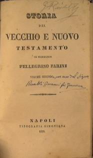 Storia del vecchio e nuovo testamento - Pellegrino Farini - copertina