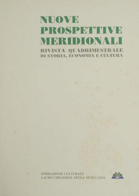 Nuove prospettive meridionali. Anno II, n. 2. gennaio-aprile 1992. Rivista quadrimestrale di storia, economia e cultura - copertina