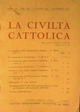 La Civiltà Cattolica - copertina