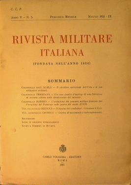 Rivista Militare Italiana. Anno V n.5 - copertina