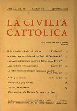 La civiltà cattolica. 1953. Vol. III Quaderni 2473, 2474, 2476, 2477, 2478. Vol. IV Quaderni 2479, 2480, 2481, 2483, 2484 - copertina