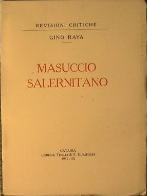 Masuccio Salernitano - Gino Raya - copertina
