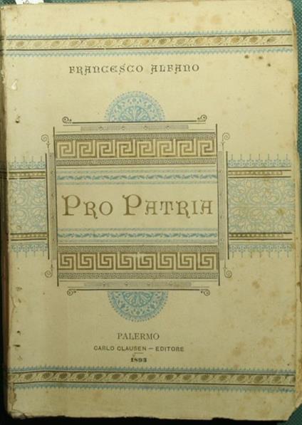 Pro patria - Francesco Alfano - copertina