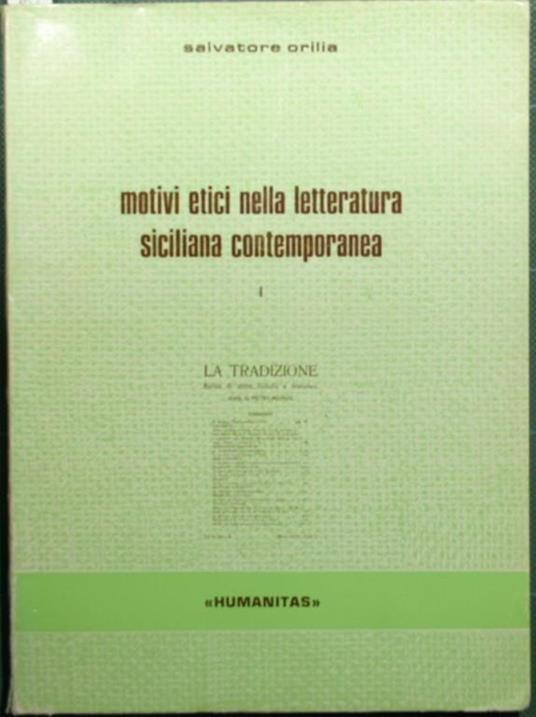 Motivi etici nella letteratura siciliana contemporanea. Narrativa - Salvatore Orilia - copertina