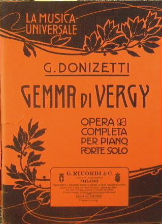 Gemma di Vergy - Gaetano Donizetti - copertina