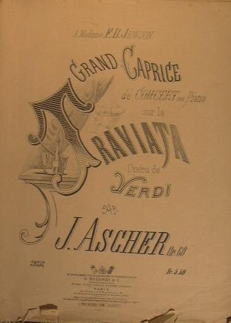 Grand Caprice de concert pour piano sur La Traviata Opera de Verdi - Joseph Ascher - copertina