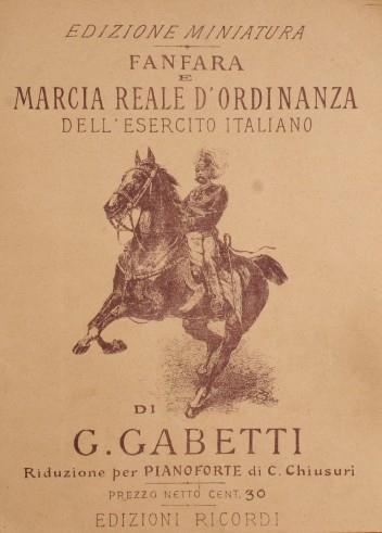 Fanfara e Marcia Reale d'ordinanza dell'esercito italiano - G. Gabetti - copertina