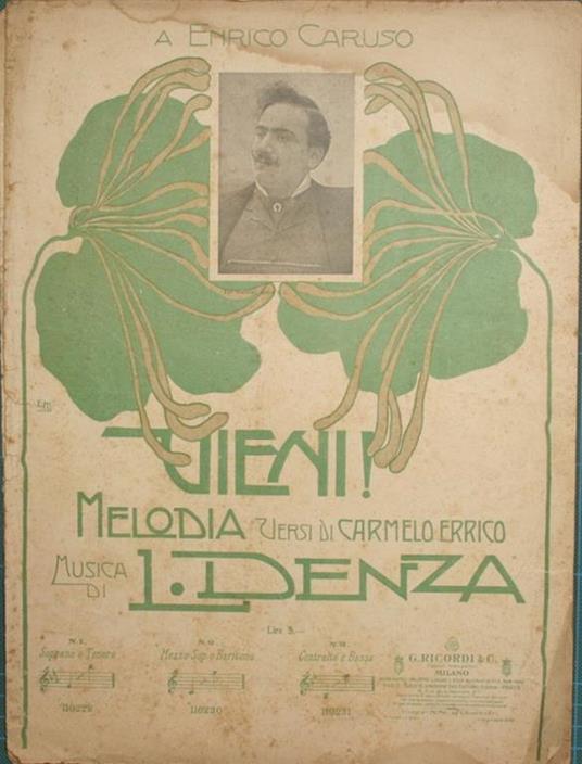 Vieni !. Melodia - Luigi Denza - copertina