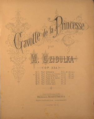 Gavotte de la Princesse. Op 334 - Alphons Czibulka - copertina