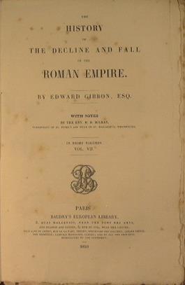 The history of the decline and fall of the Roman Empire ( Vol VII ) - Edward Gibbon - copertina