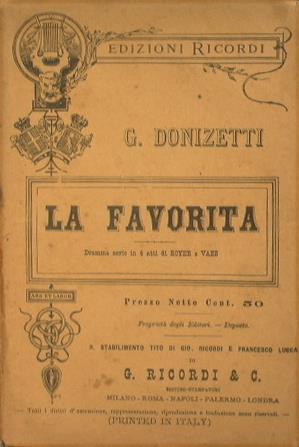 La Favorita - Gaetano Donizetti - copertina