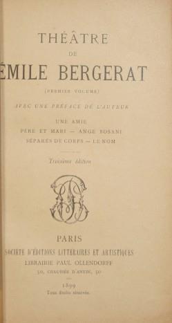 Théatre - Emile Bergerat - copertina