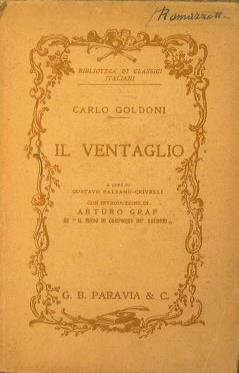 Il ventaglio - Carlo Goldoni - copertina