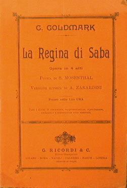 La regina di Saba - C. Goldmark - copertina