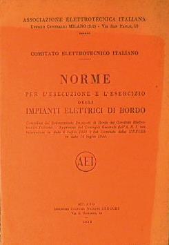 Norme per l'esecuzione e l'esercizio degli impianti elettrici di bordo - copertina