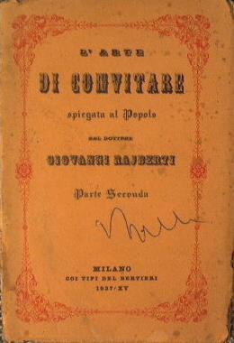 L' arte di convitare spiegata al popolo - Giovanni Rajberti - copertina