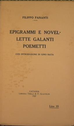 Epigrammi e novellette galanti - Poemetti - Filippo Pananti - copertina