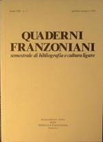 Quaderni Franzoniani. Semestrale di bibliografia e cultura ligure N° 15