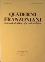 Quaderni Franzoniani. Semestrale di bibliografia e cultura ligure N° 15