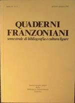 Quaderni Franzoniani. Semestrale di bibliografia e cultura ligure N° 19